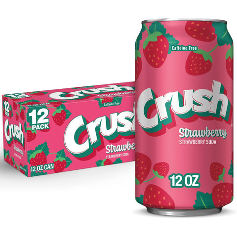 Crush Strawberry Soda Cans - Pack of 12 - Vape & Candy Wholesale