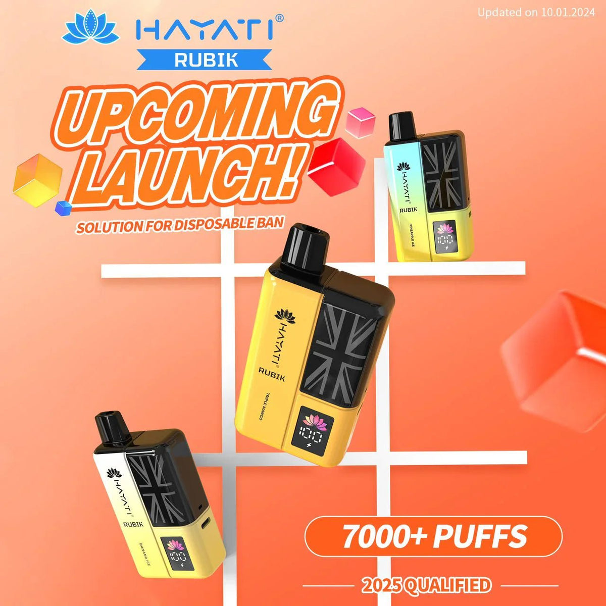 Hayati Rubik 7000 Puffs Disposable Vape Kit Pack of 5 - Vape & Candy ...