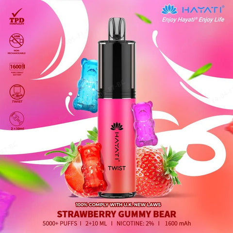 Hayati Twist 5000 Puffs Disposable Vape Pod Kit - Box of 10 - Vape & Candy Wholesale