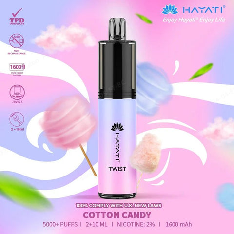 Hayati Twist 5000 Puffs Disposable Vape Pod Kit - Box of 10 - Vape & Candy Wholesale