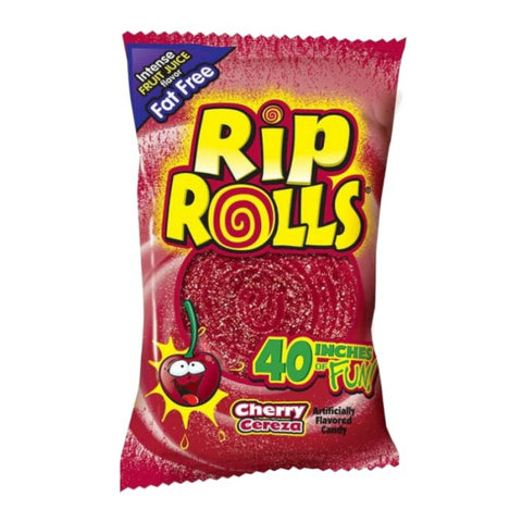 Rip Rolls Cherry - Pack of 24 (40g) - Vape & Candy Wholesale