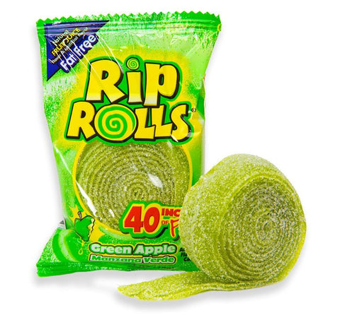 Rip Rolls Green Apple - 40g - Pack of 24 - Vape & Candy Wholesale