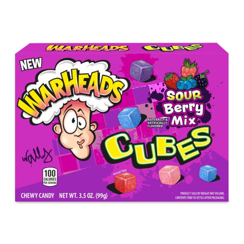 Warheads Sour Berry Mix Cubes 3.5oz Pack of 12 - Vape & Candy Wholesale