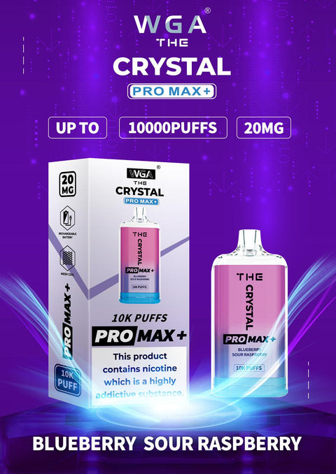 The Crystal Pro Max + 10000 Disposable Vape Puff Pod Box of 10 - Vape & Candy Wholesale