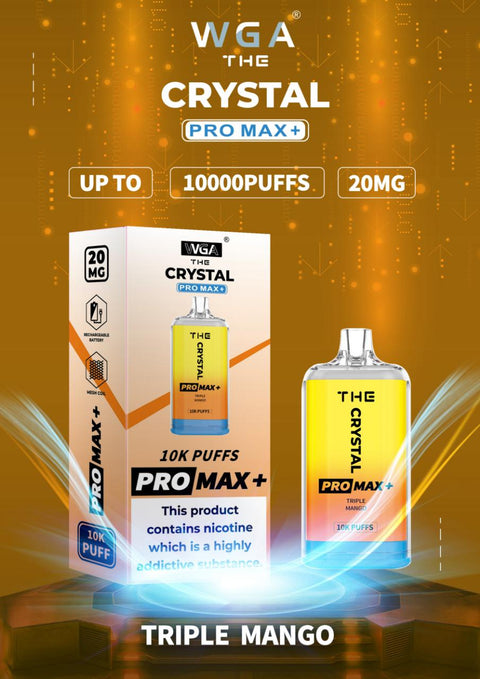 The Crystal Pro Max + 10000 Disposable Vape Puff Pod Box of 10 - Vape & Candy Wholesale