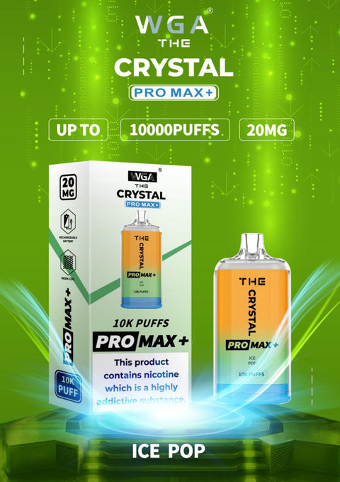 The Crystal Pro Max + 10000 Disposable Vape Puff Pod Box of 10 - Vape & Candy Wholesale