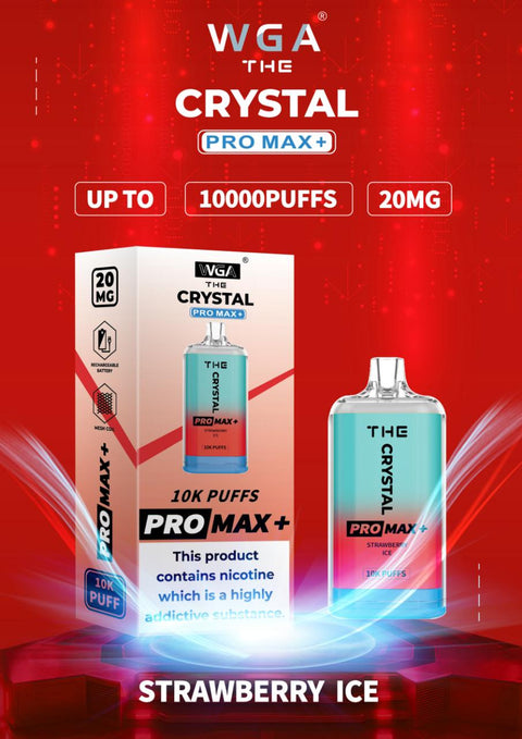 The Crystal Pro Max + 10000 Disposable Vape Puff Pod Box of 10 - Vape & Candy Wholesale