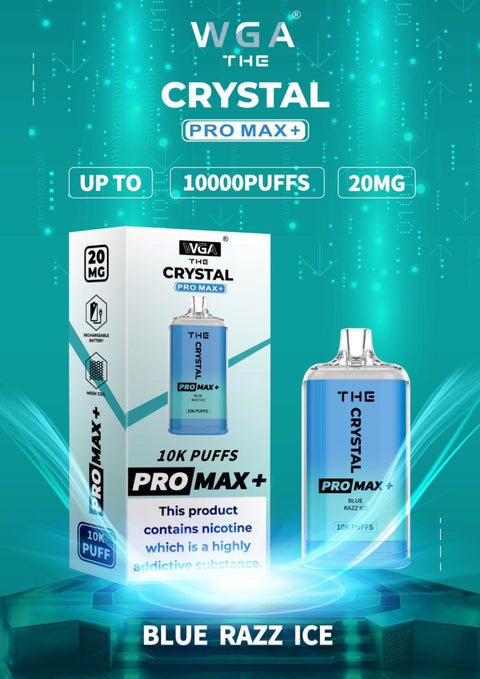 The Crystal Pro Max + 10000 Disposable Vape Puff Pod Box of 10 - Vape & Candy Wholesale