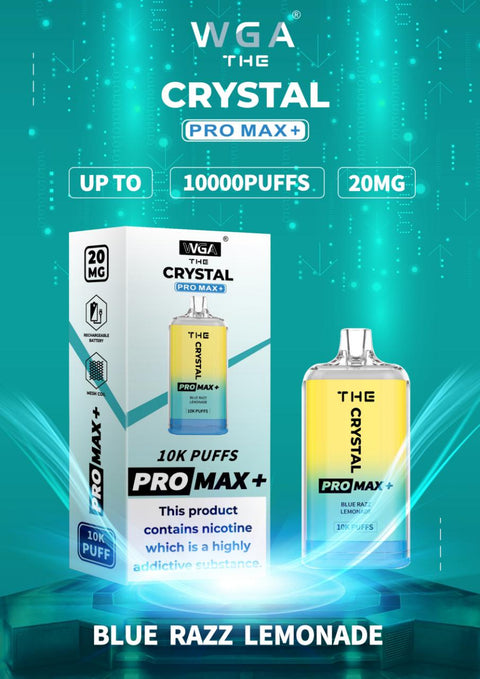 The Crystal Pro Max + 10000 Disposable Vape Puff Pod Box of 10 - Vape & Candy Wholesale